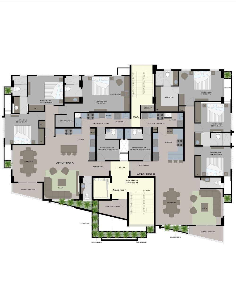 Planta Amueblada N2-N6