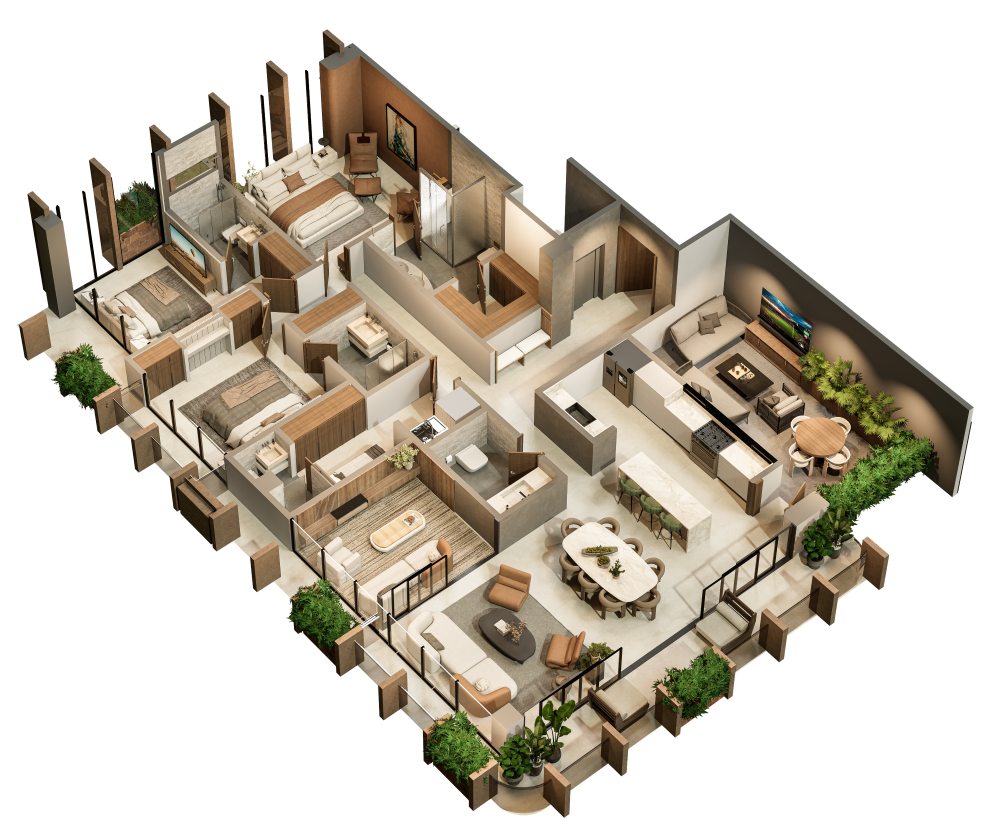 Altus - Planta Renderizada - Apto A