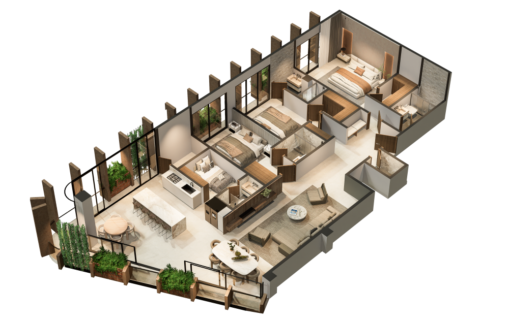 Altus - Planta Renderizada - Apto B